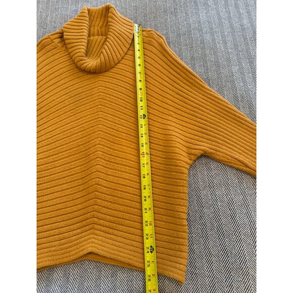 Philosophy Mustard Yellow Ribbed Knit Turtleneck Sweater Womens L - Picture 4 of 8